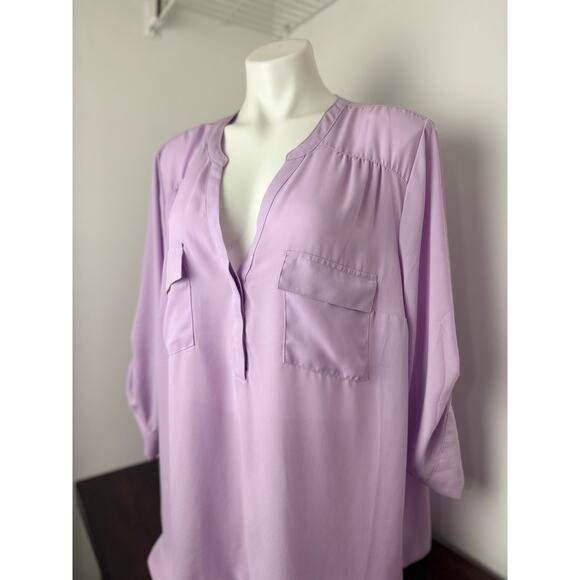 torrid Tops - Torrid Harper 3/4 Sleeve Blouse Lavender Size 3X (22/24)